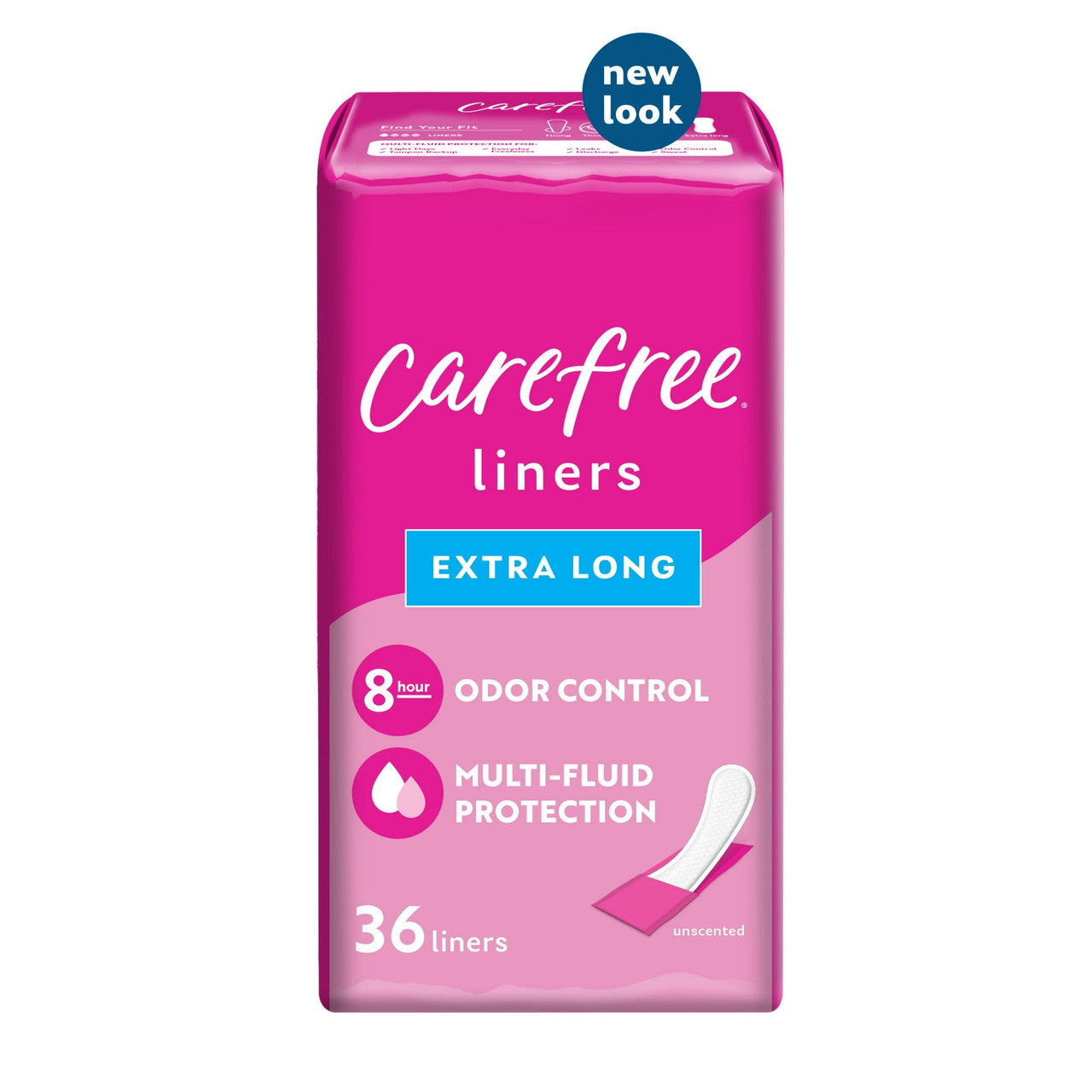 Carefree ACTi-Fresh Extra Long Pantiliners To Go, Unscented, 36 Ea